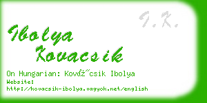 ibolya kovacsik business card